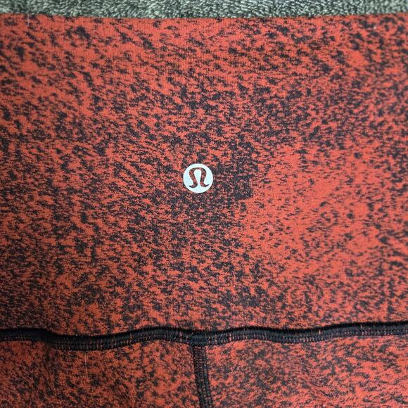 Lululemon Workout Leggings Wunder Train High Rise Tight 25" Red And Black Size 6 - Picture 3 of 5